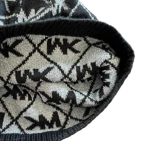 Michael Michael Kors Black Silver Metallic Beanie - Picture 3 of 4